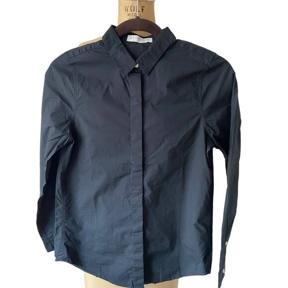 Everlane The Poplin Long Sleeve Button Down Shirt in Black size L nwot - Picture 1 of 5